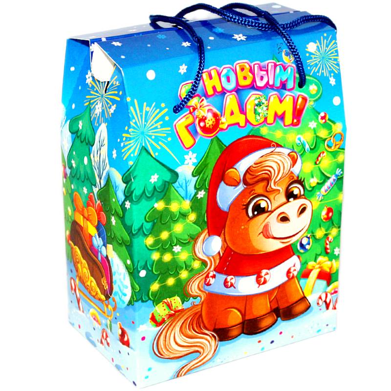Сладкий подарок на Новый Год в картонной упаковке весом 780 грамм